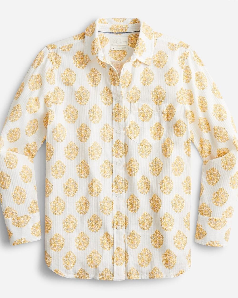 J.Crew Women’s Classic Fit Soft Gauze Shirt in Gathered Floral Block Print 4